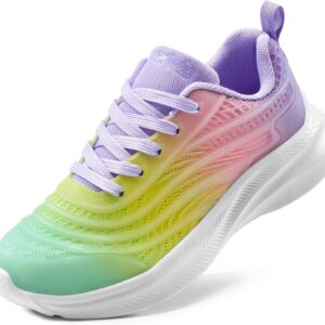 DREAM PAIRS Girls Boys Shoes Kids Lace up Tennis Sparkle Glitter Athletic Running Sneakers