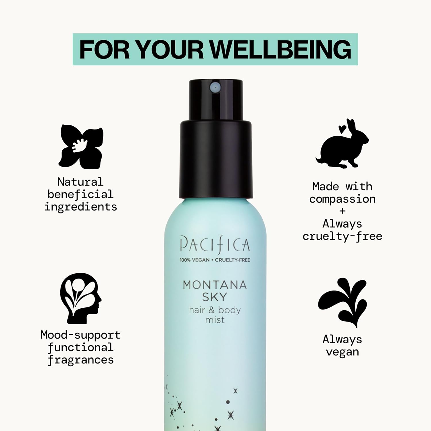 Pacifica Hair Mist Perfume & Full Body Spray for Women - Montana Sky Body Mist Fragrance w/Cedarwood, Elderflower, Black Pepper, Sage & Sandalwood Clean Beauty Alcohol-Free, Vegan & Cruelty-Free 5 oz | for Women, Clean Beauty, Alcohol-Free, Vegan, Cruelty-Free - Image 8