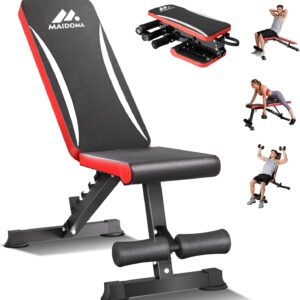 900LBS Weight Bench for Home Gym, Foldable Workout Bench Press for Full Body Strength Training, Adjustable Backrests Incline/Flat/Decline Sit up Bench