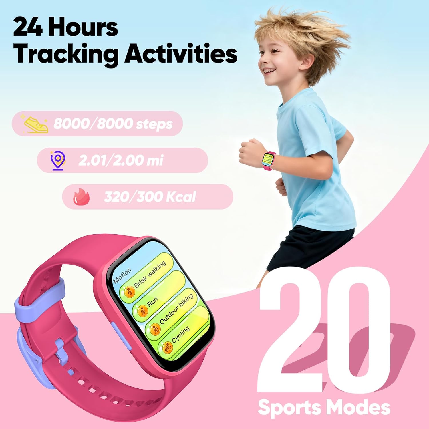 Smart Watch for Kids No APP/Phone Needed, HD Touch Screen Fitness Tracker with Heart Rate, Sleep Monitor, IP68 Waterproof Smartwatches with Pedometer, Alarm Clock, Gifts for Kids Ages 4-12 - Image 4