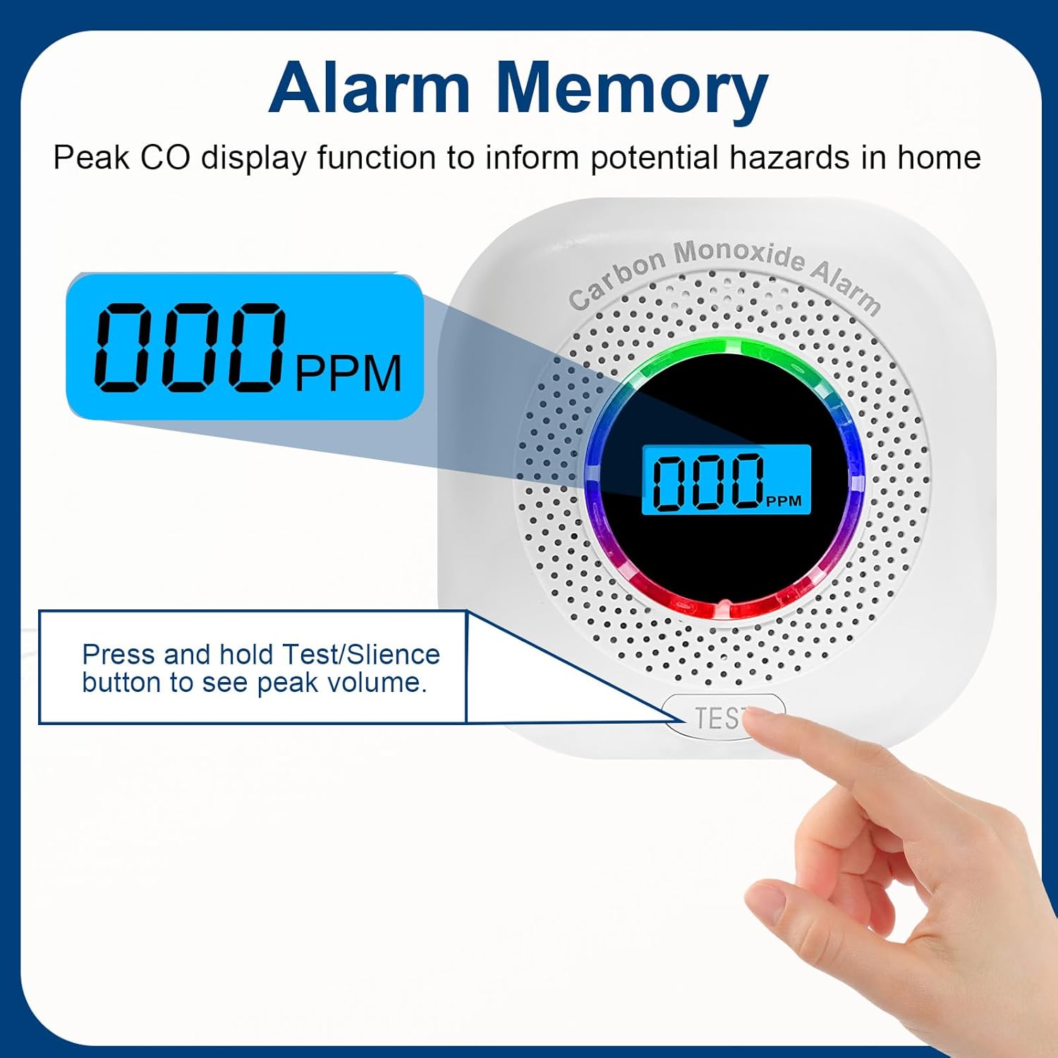 3 Pack Carbon Monoxide Detectors,CO Alarm Detector Monitor Power Operated,Portable Traval Carbon Monoxide Alarm/Monitor with Digital LCD Display for Home/Hotel/Office/RV - Image 8