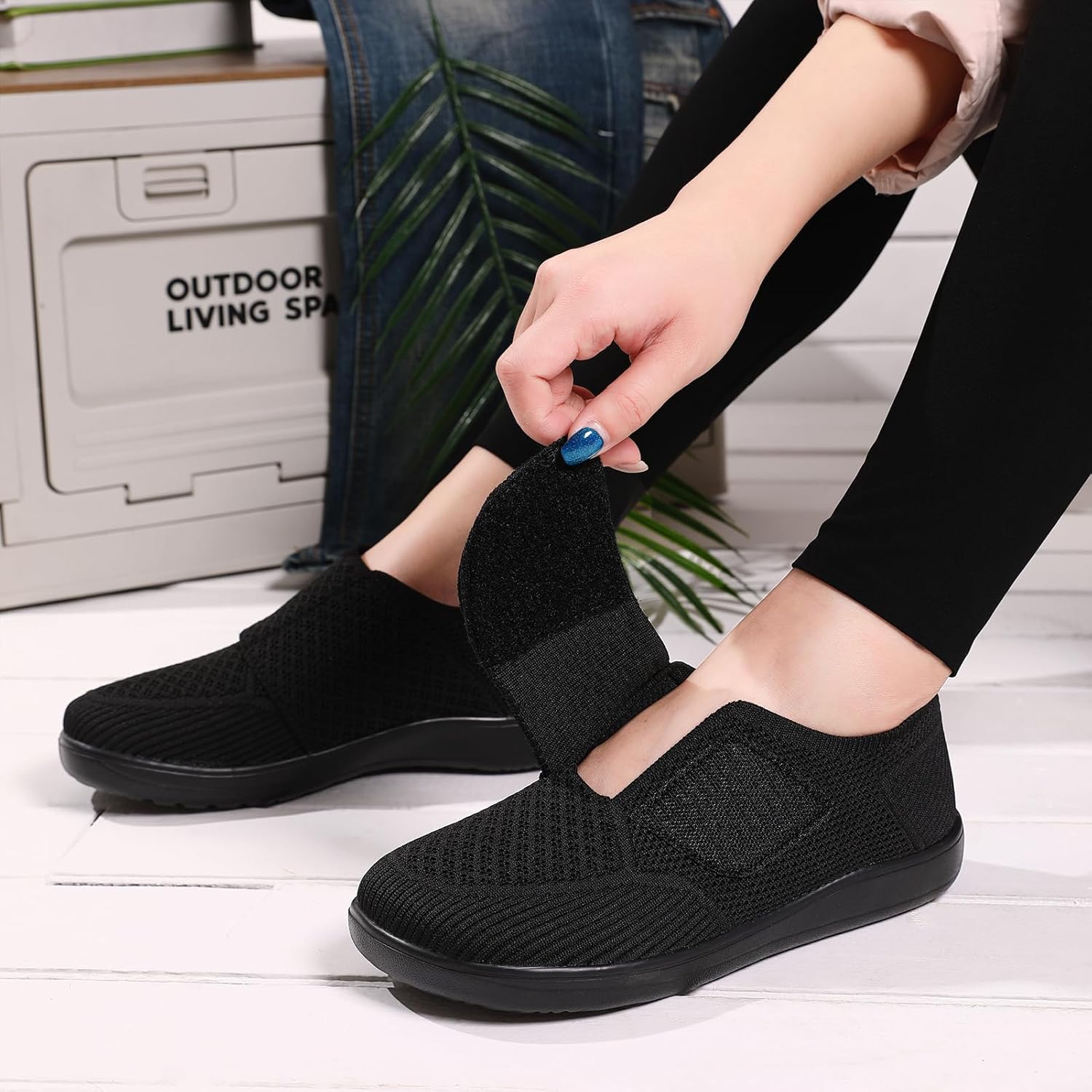 Diabetic Shoes for Women Wide Toe Box Adjustable Slip On Orthopedic Sneakers Zapatos para Diabéticos Mujer Comfortable Walking Women Shoes for Swollen Feet - Image 2