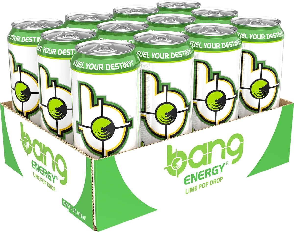Bang Energy Lime Pop Drop, Sugar-Free Energy Drink, 16-Ounce (Pack of 12) - Image 2