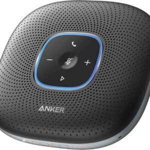 Anker PowerConf Bluetooth Speakerphone with 6 Microphones, Enhanced Voice Pickup, 24 Hour Call Time, Bluetooth 5, USB C Connection, Compatible with Leading Platforms (Renewed) (Black)