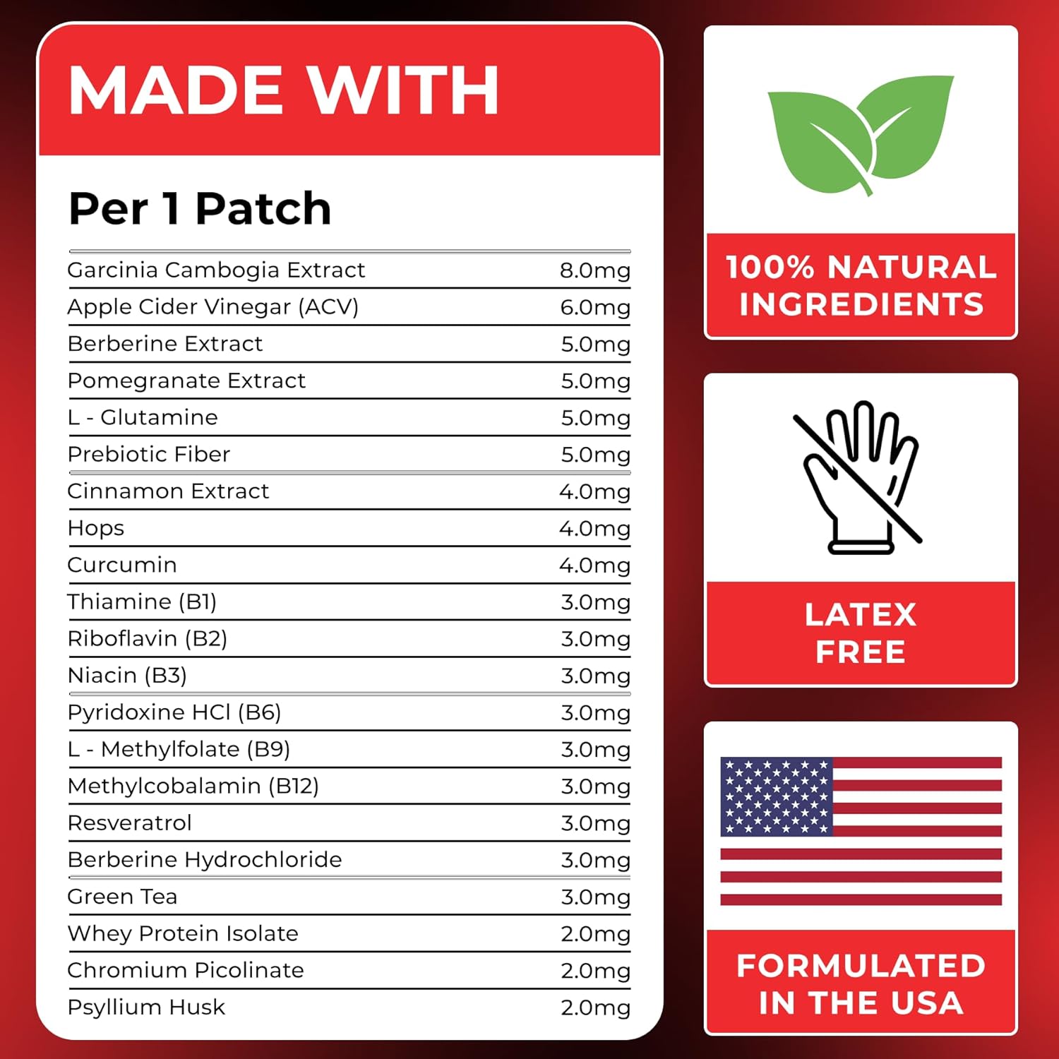 VIORY GLP-1 Patches for Women & Men | GLP1 Patch with Berberine, L-Glutamine, Garcinia Cambogia, Resveratrol | 60 Days Supply - Image 5