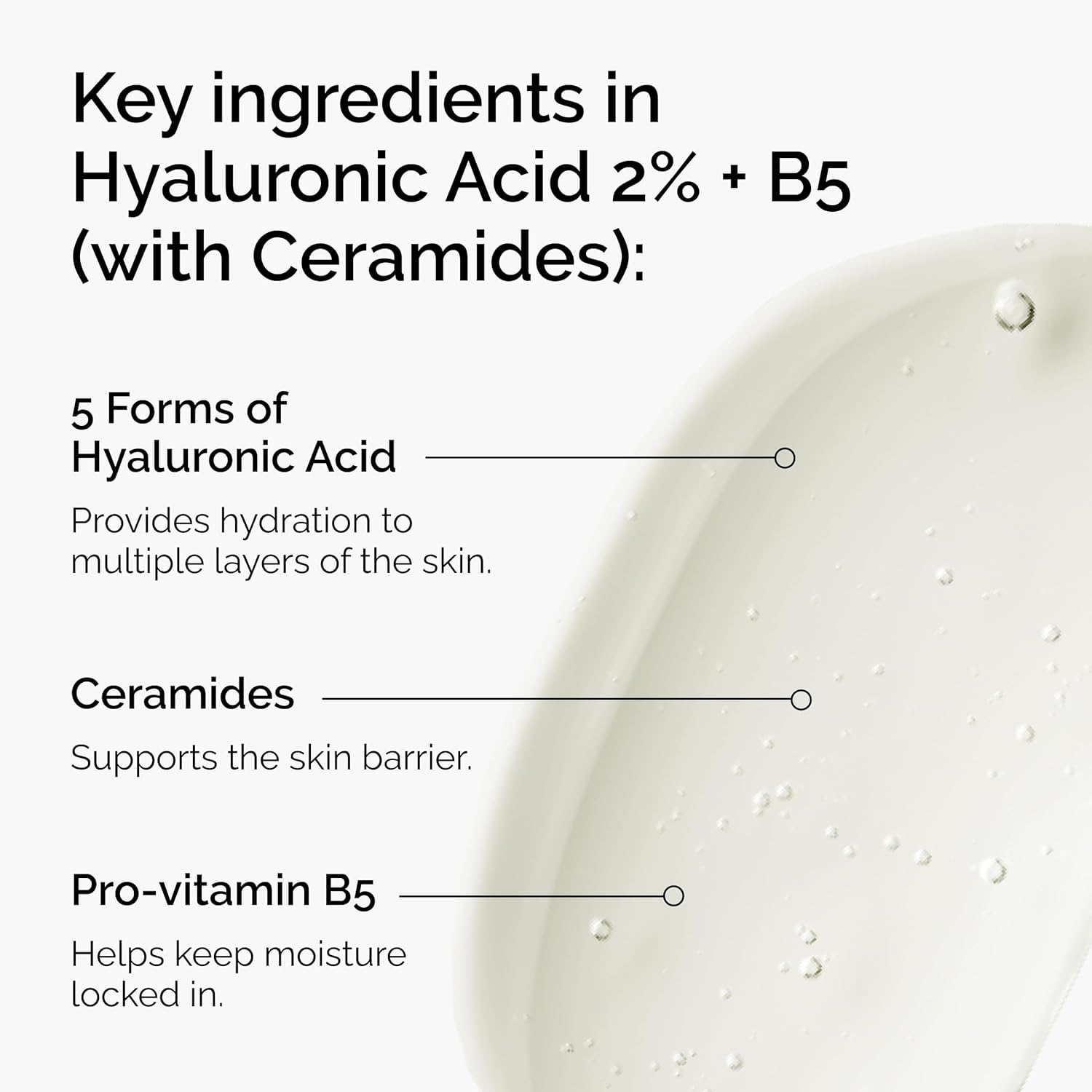 The Ordinary Hyaluronic Acid 2% + B5 (with Ceramides), Multi-Depth Hydration Serum for Plumper, Smoother Skin - Image 3