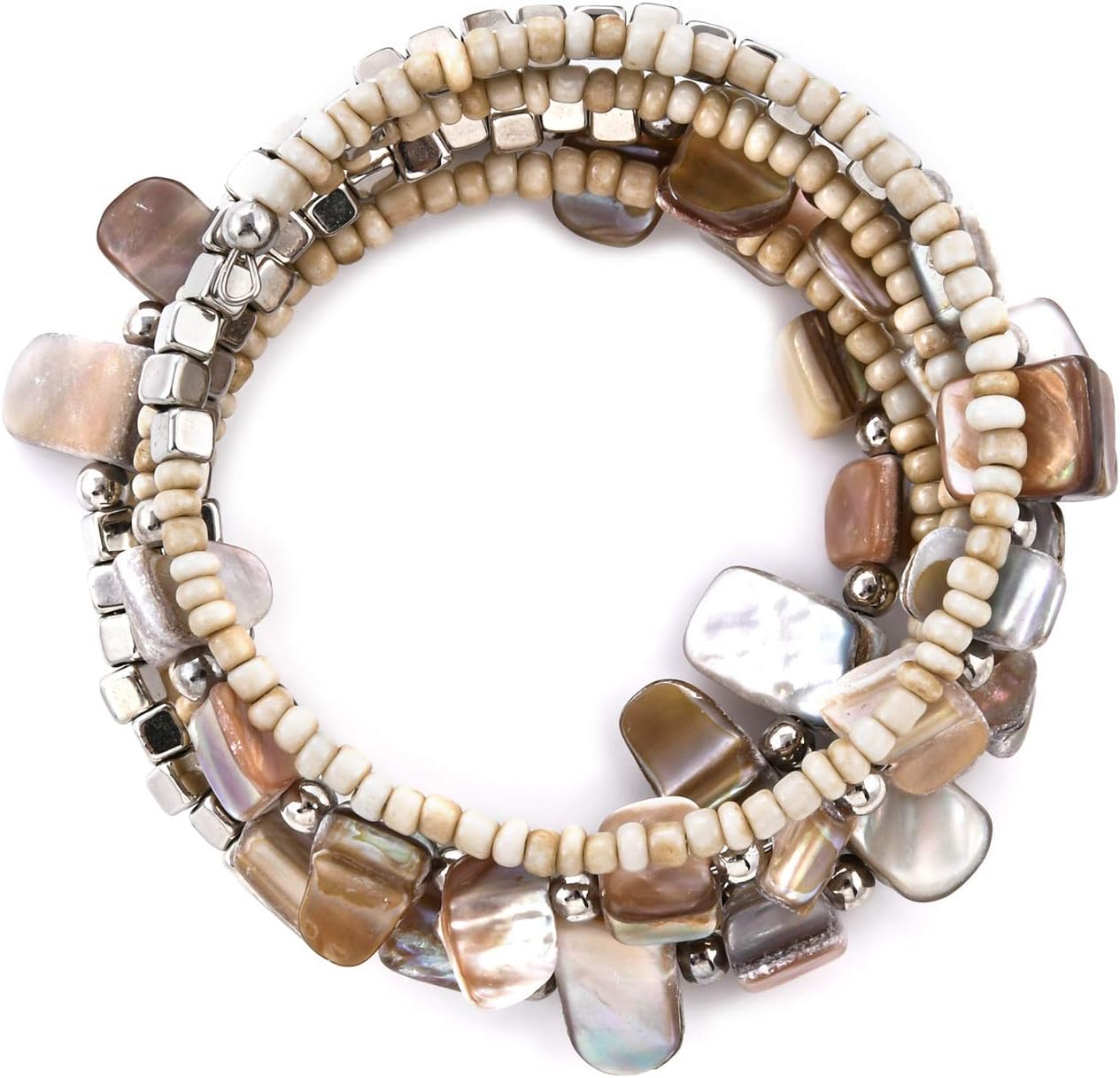 Costume Jewelry Sets for Women - Beaded Bracelet Earrings and Necklace Set - Handmade Seed Beads Vintage Summer Beach Boho Jewelry - Birthday Anniversary Valentines Day Gifts for Womens - 22 Inches - Image 7