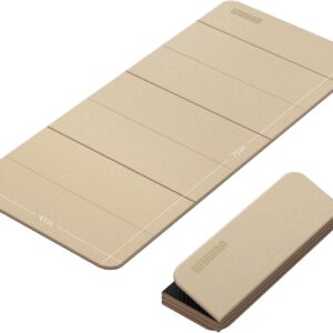 Foldable Yoga Mat Thick 10mm-WUWAN Extra Large Exercise Mat, TPE Material, Non-Slip Fitness Folding Mat Easy to Carry, Suitable for Home Workout Travel Pilates (75″ x40″,2/5″) (Blue)