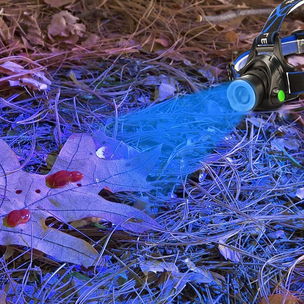 Multicolor Headlamp Flashlight 1000 Lumen Waterproof Zoomable Led Headlight with White Red Green Blue Light - Image 9