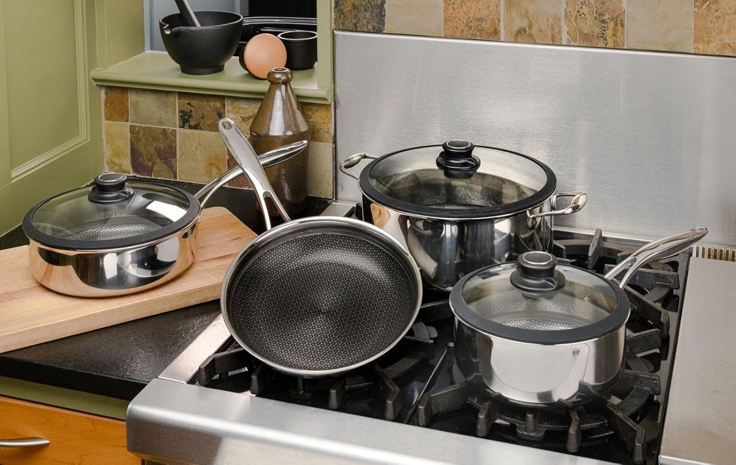 Black Cube Quick Release Cookware 7 Piece Set, Assorted Sizes - Image 2