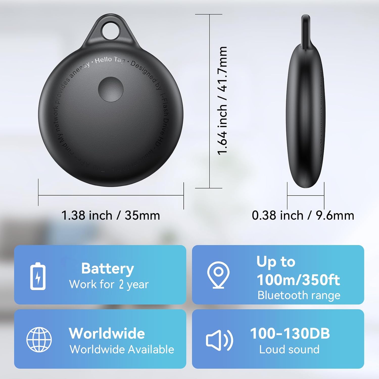 Smart Tags-4 Pack, Smart Bluetooth Tracker Work with Apple Find My, Key Finders and Find My Tracker, Game Changer Waterproof Smart Tag with Key Ring Tracker Tag for Keys/Luggage/Wallet etc - Image 7