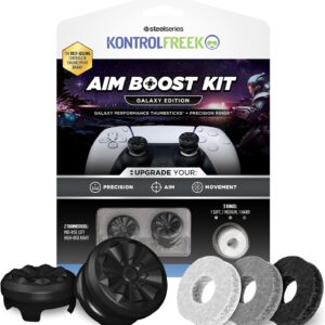 KontrolFreek Aim Boost Kit for PlayStation 5 (PS5) and PlayStation 4 (PS4) Controller | Includes Performance Thumbsticks and Precision Rings | Black Galaxy Edition