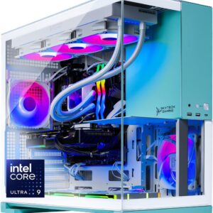 Skytech Gaming Aqua Desktop PC, Intel Ultra 9 285K 3.7 GHz(5.7 GHz Turbo), NVIDIA RTX 5070 12GB, Z890 Board, 1TB NVMe SSD, 32GB DDR5 RAM 6000 RGB, 850W Gold ATX 3 PSU, 360mm ARGB AIO, Wi-Fi, Win 11