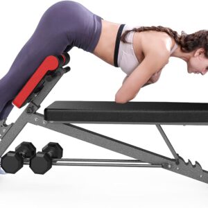 FF Finer Form Multi-Functional Weight Bench for Full All-in-One Body Workout – Adjustable Workout Bench Press for Home Gym, Fitness equipment for Back HyperExtension, Roman Chair Exercise, Sit up