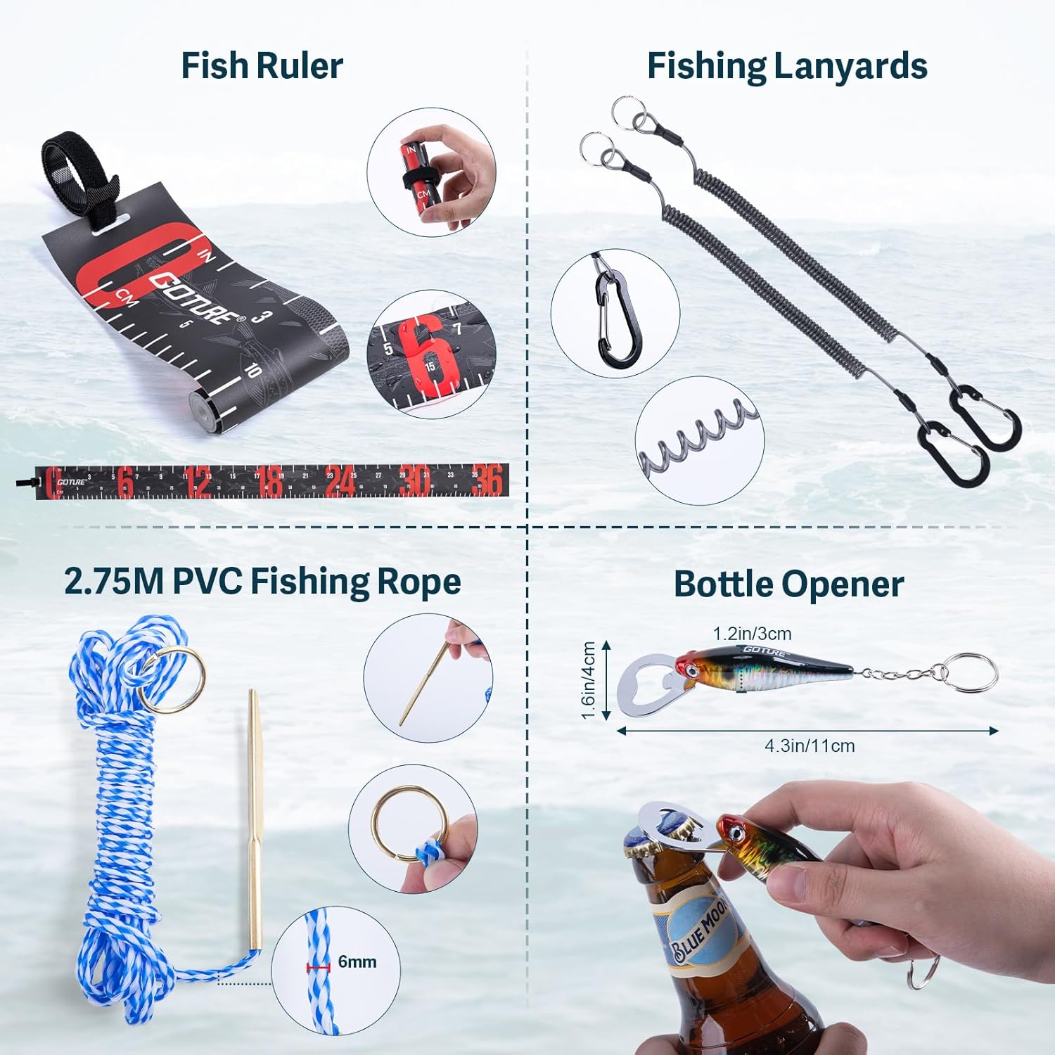Goture Fishing Lures with Tackle Box and Fishing Tool Kit Set for Men Women, Include Fish plier, Fish Ruler, Fishing Gripper, Weigh Scale with Gift Box - Image 3
