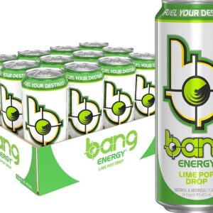 Bang Energy Lime Pop Drop, Sugar-Free Energy Drink, 16-Ounce (Pack of 12)