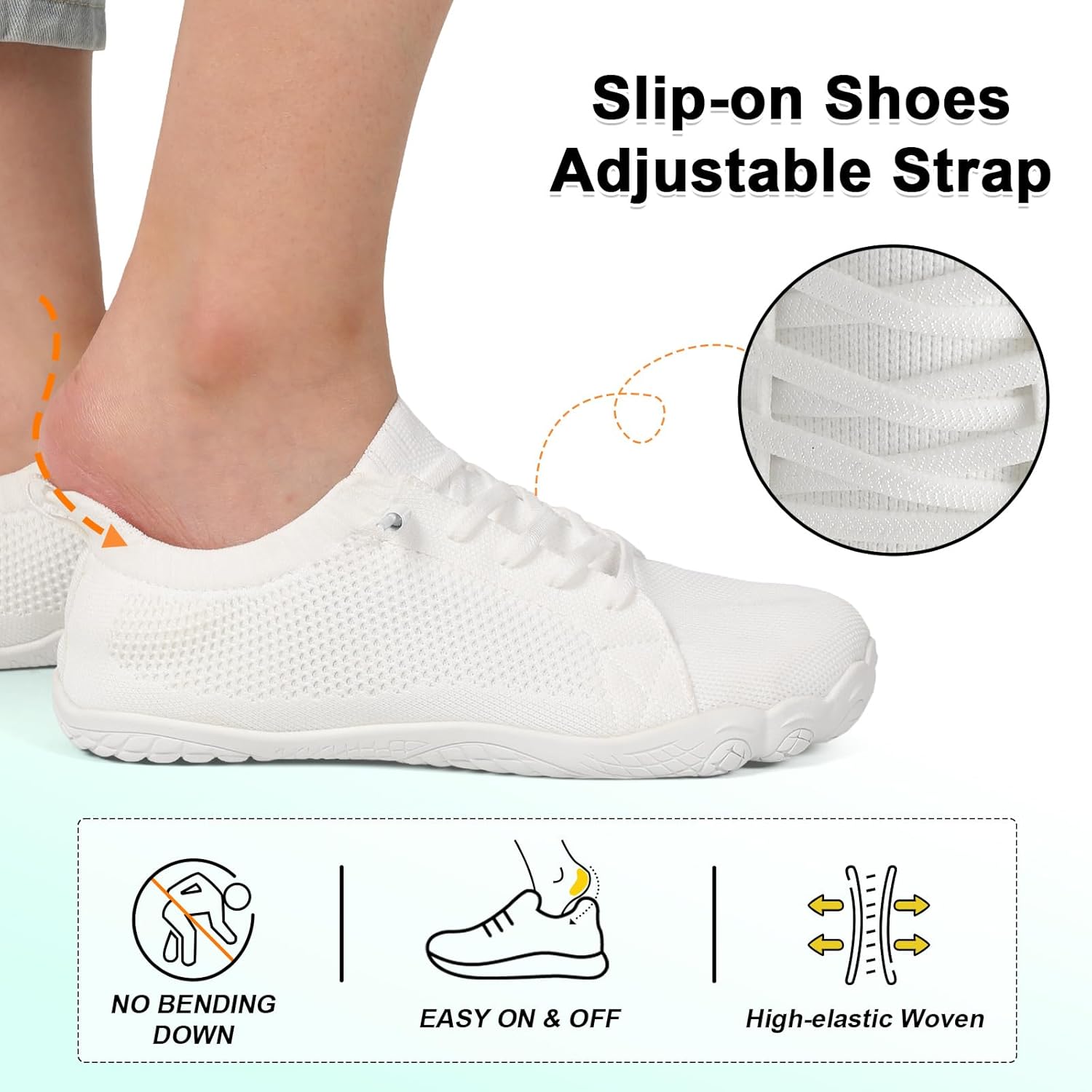 LeIsfIt Women's Barefoot Shoes Slip-On Sneakers Wide Toe Box Minimalist Shoes for Walking Hiking Trail Running - Image 4