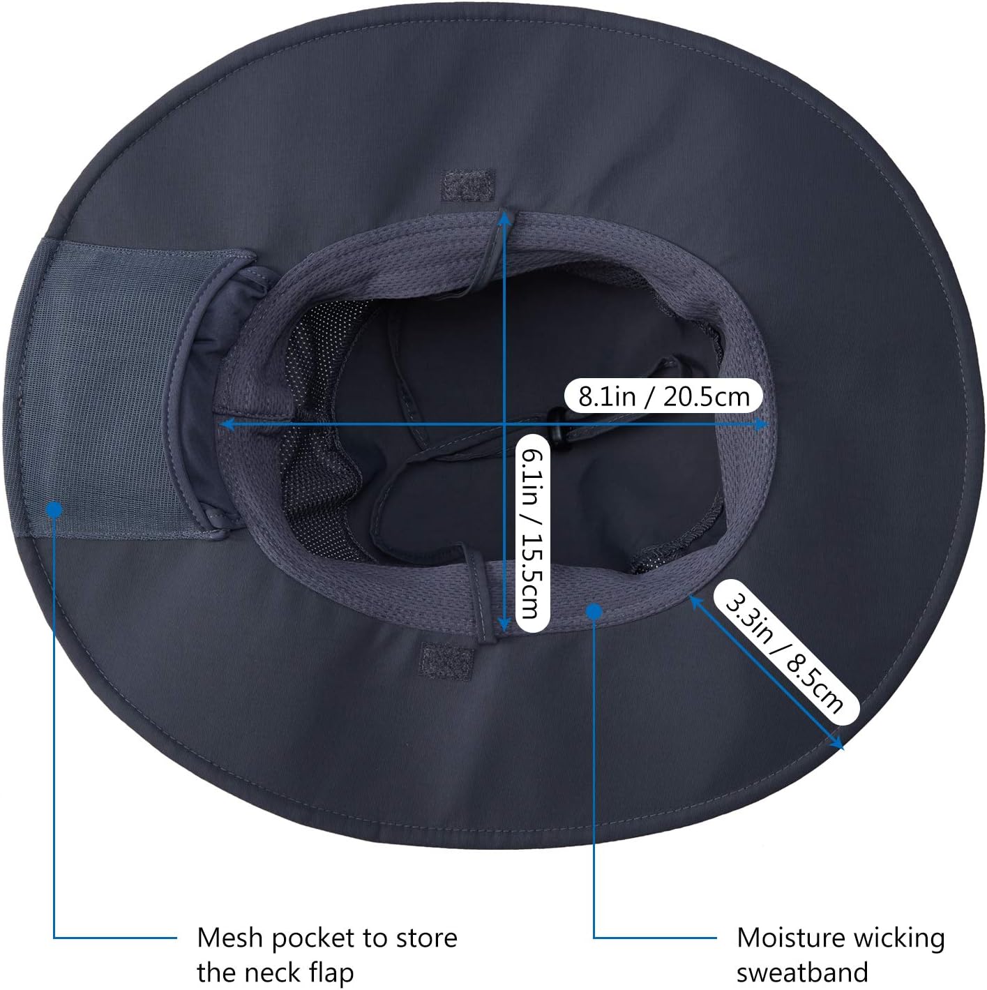 BASSDASH UPF 50+ Sun Fishing Hat Water Resistant with Detachable Neck Flap - Image 5