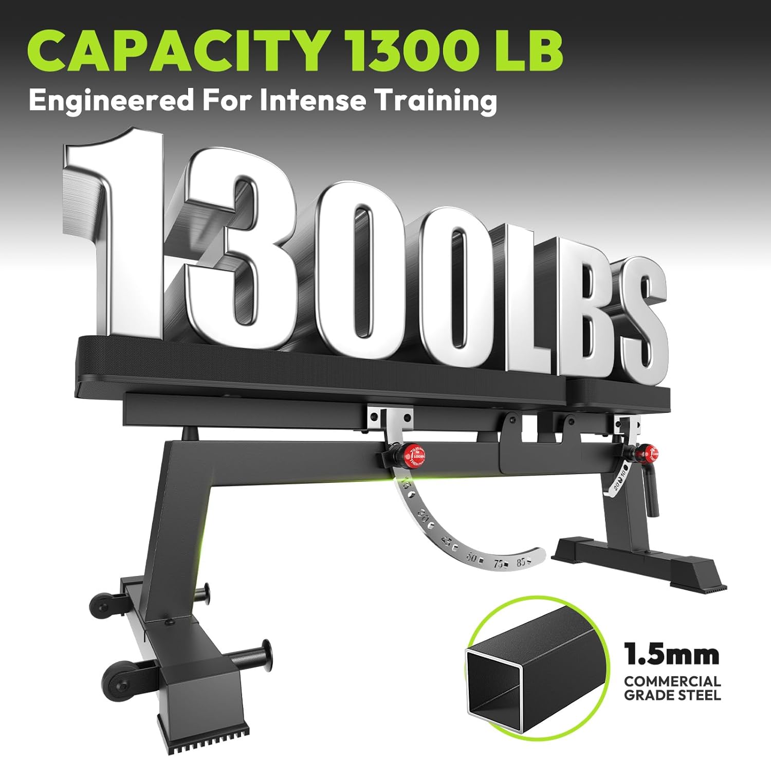 Adjustable Weight Bench Set with Dumbbell Set, 1300 LBS Capacity Home Gym Bench for Weightlifting, Strength Training, Flat, Incline, Upright - Image 3