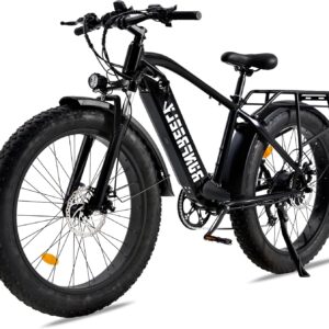 Electric Bike for Adults,1500W Motor, 26″ Fat Tire E-Bike with 48V 13AH Battery, 27 MPH Max 62 Miles Electric Motorcycle, 7-Speed Electric Mountain Bicycle