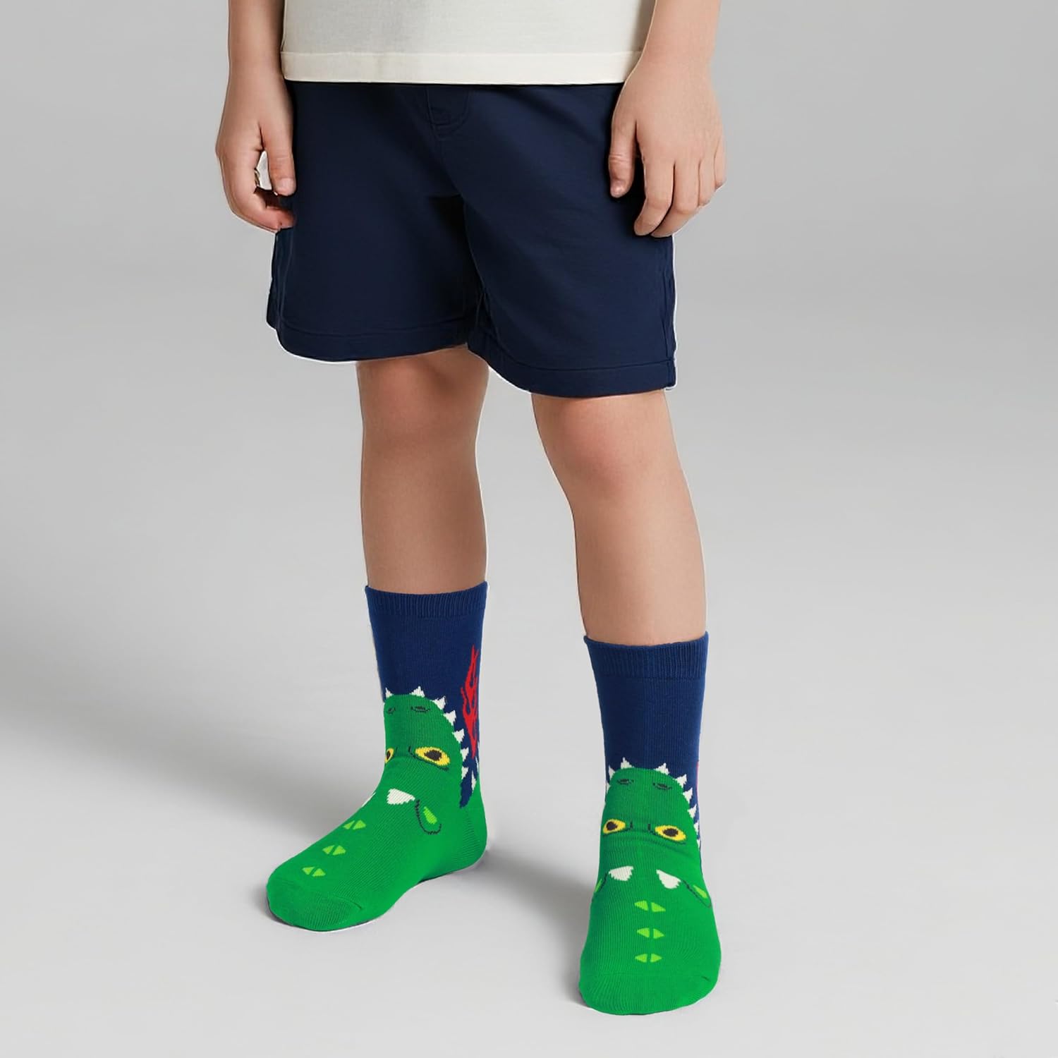 COTTON DAY Kids Boys Crew Dress Socks Bright Colorful Pattern Graphic Print - Image 2
