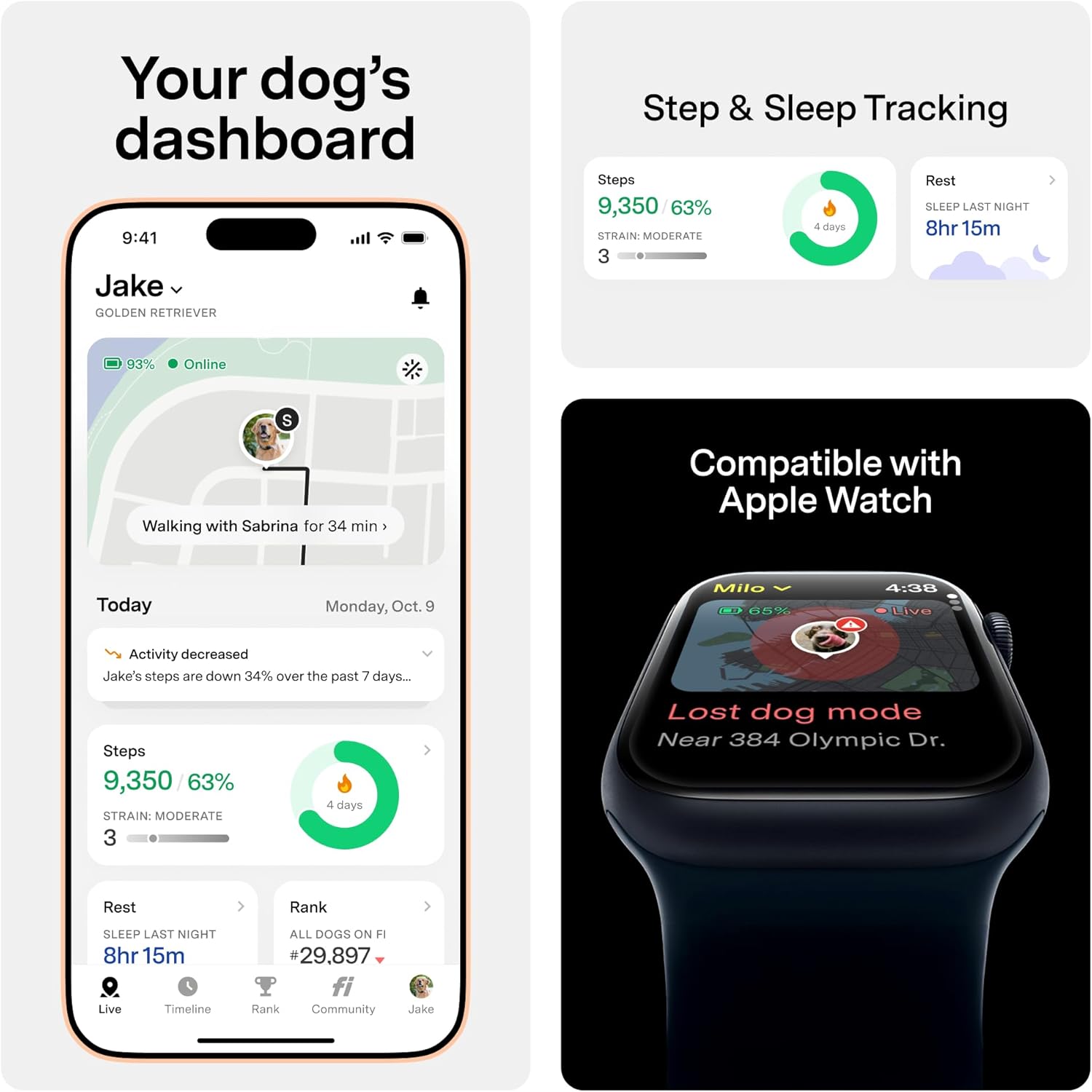 Fi Mini GPS Tracker for Dogs — 12-Month Membership Included — Smart Pet Tracking Collar Attachment — Lightweight, Virtual Fences, Escape Alerts, Step & Health, Waterproof - Image 3