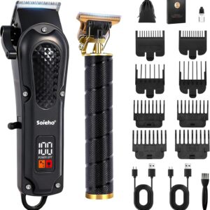 Professional Hair Clipper and Shaver Set, Hair Clippers for Men, T-Shaped Sideburn Trimmers, Cordless Hair Clippers and Shaving Kit.