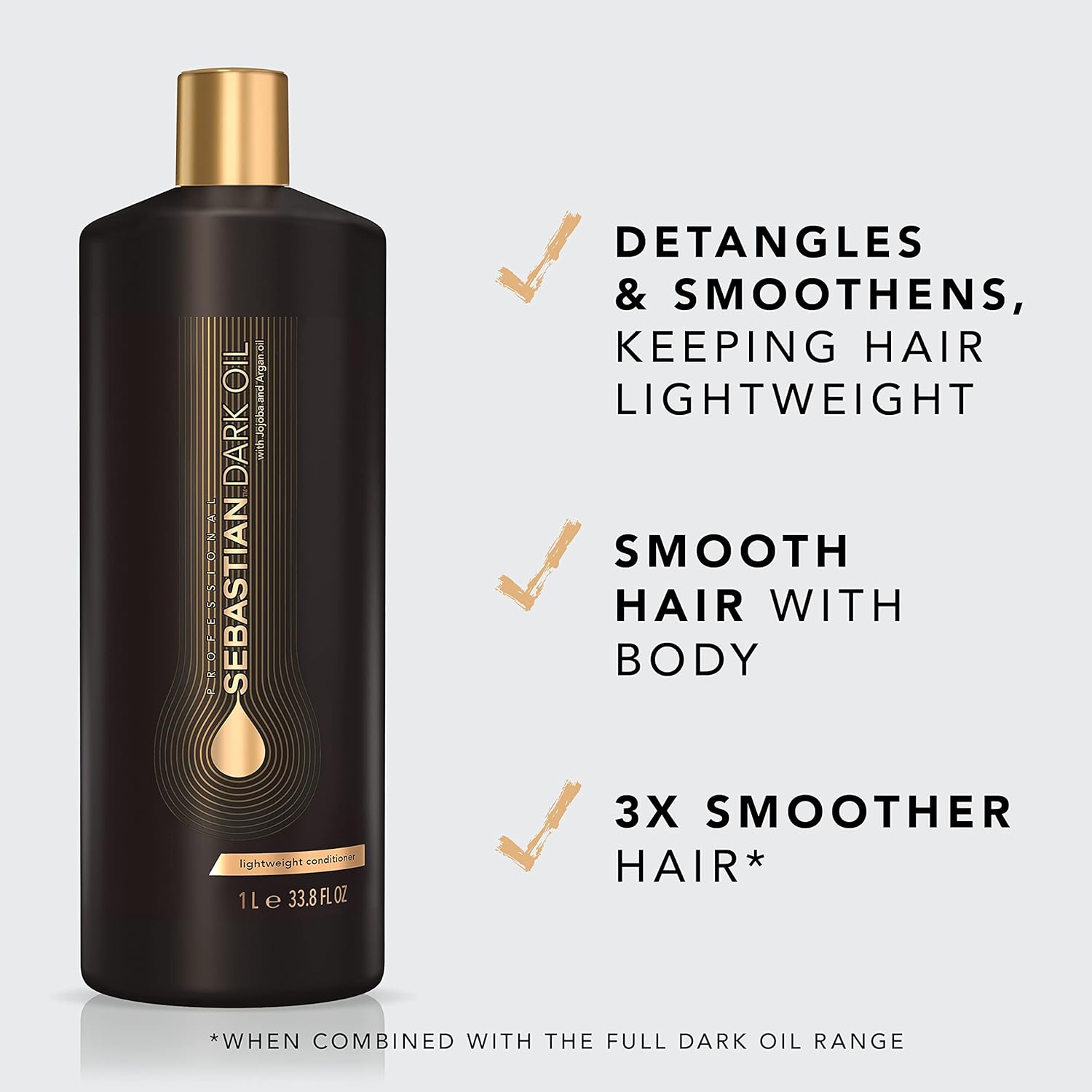 Sebastian Professional Dark Oil Lightweight Conditioner | Infused with Jojoba & Argan Oil for Silky, Smooth Conditioned Hair - Image 3
