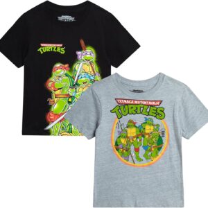 Teenage Mutant Ninja Turtles Boys T Shirts – 2 Pack TMNT Short Sleeve Graphic Tee Shirts for Toddlers and Big Boys (3T-16)