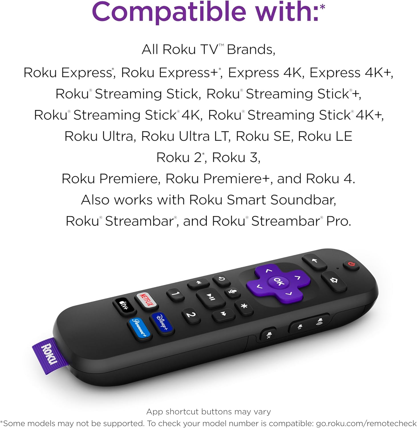 Roku Voice Remote Pro (1st Ed.) | Rechargeable TV Remote Control with Hands-free Voice Controls, Headphone Mode, & Lost Remote Finder - Replacement Remote Compatible with All Roku TV, Players & Audio - Image 4