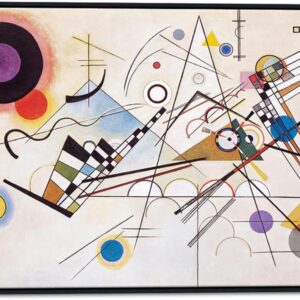 Wieco Art Large Framed Canvas Wall Art Wassily Kandinsky Composition VIII Picture Print of Famous Paintings Abstract Canvas Prints for Living Room Home Decor Wall Decorations
