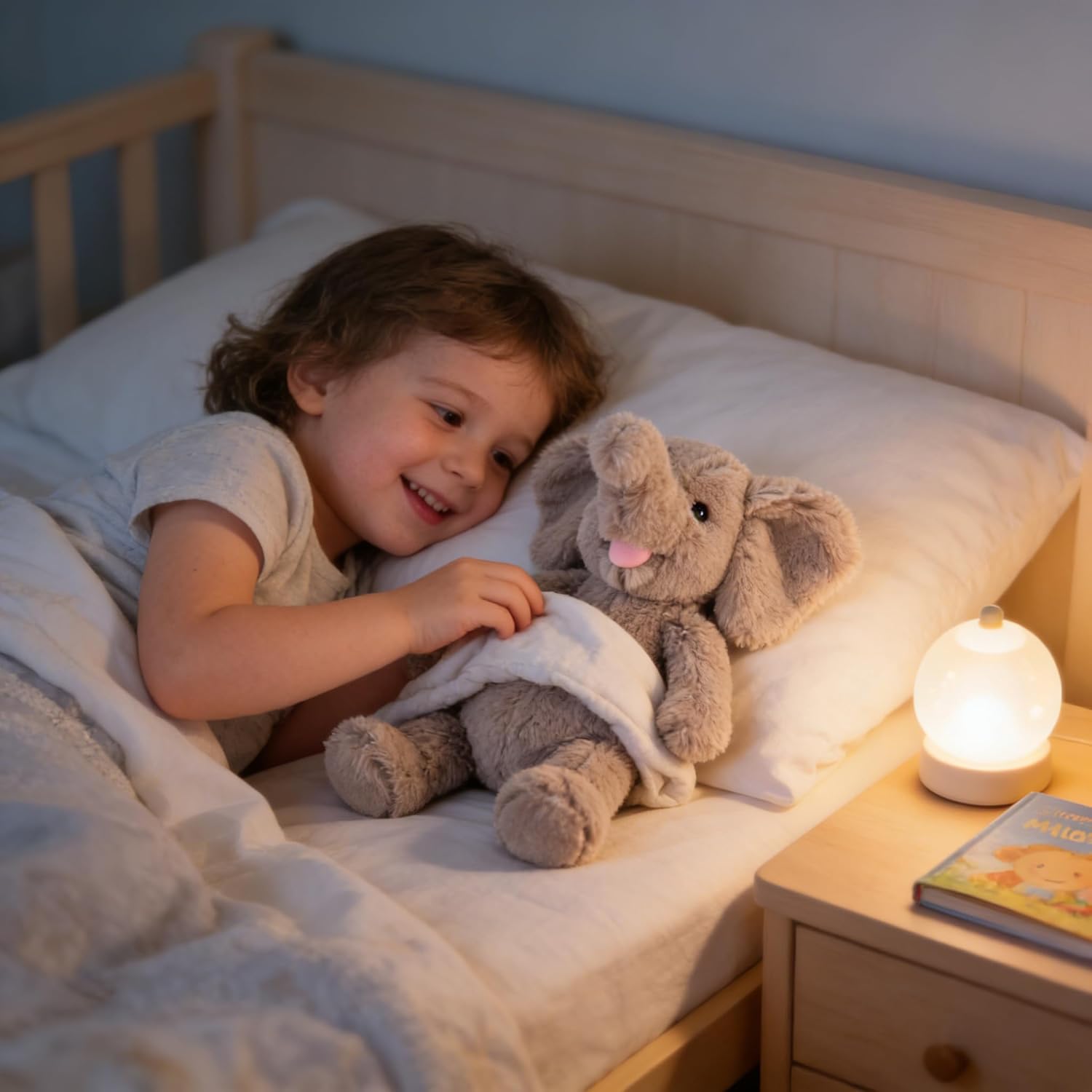 Hopearl Adorable Plush Calf Elephant Toy Floppy Elephish Ultra Soft Stuffed Animal for Boys Girls Kids Toddlers, Gray, 9'' - Image 9