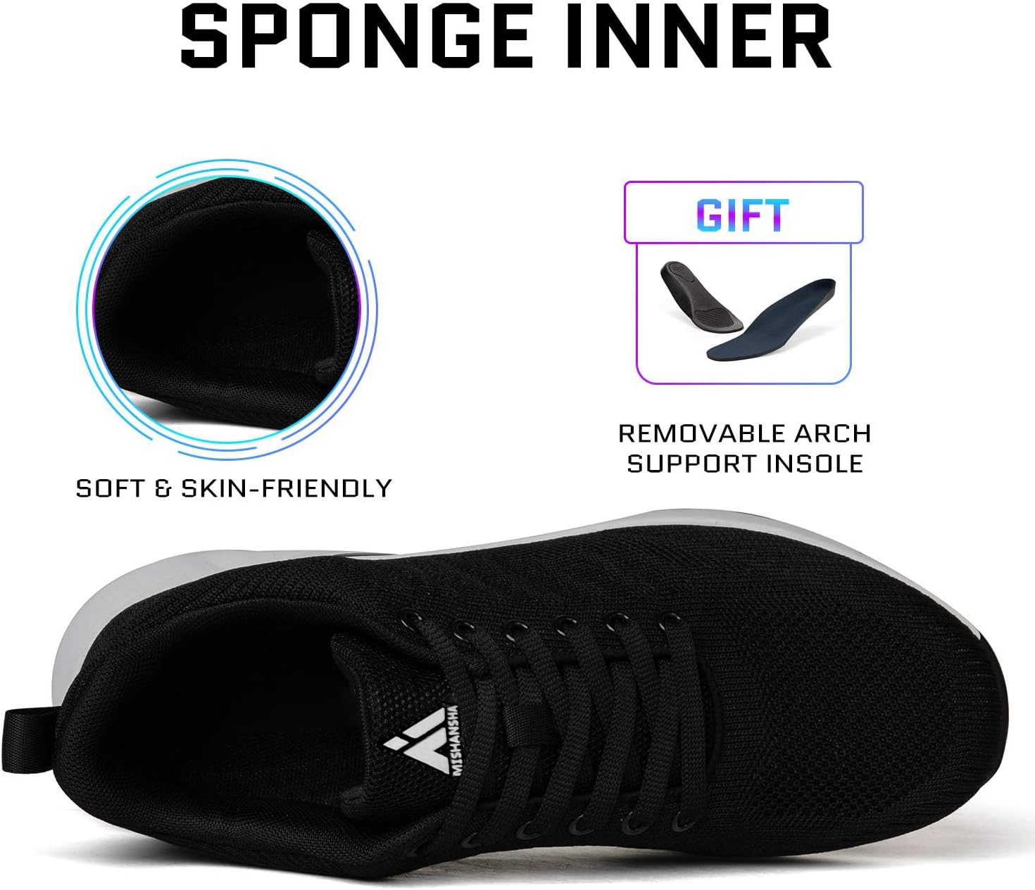 Mishansha Womens Sneakers Air Cushion Running Tennis Shoes Women Lightweight Arch Support Walking Shoes - Image 4