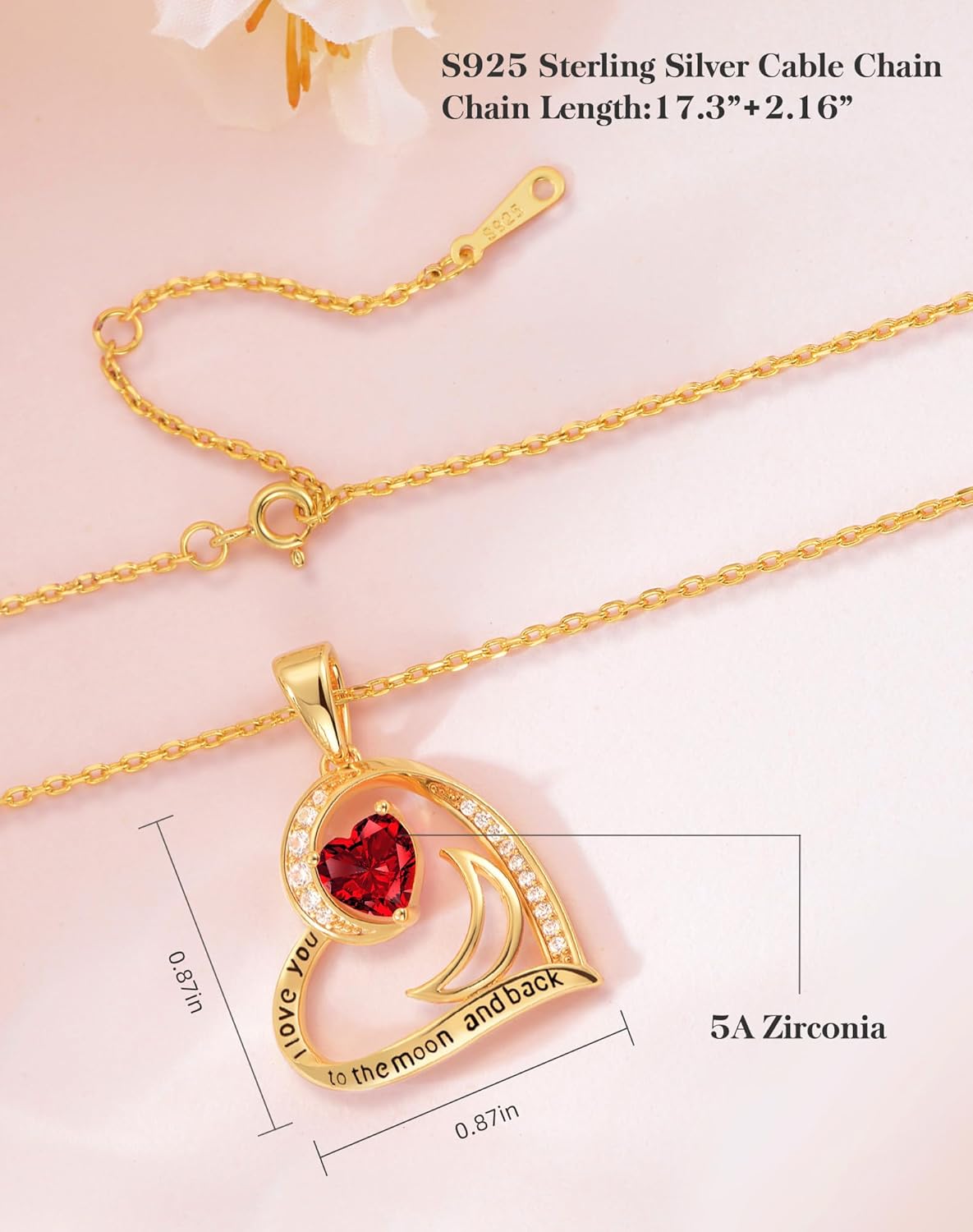 Heart Gold Necklace for Women Birthday Gifts for wife Jewelry for Wife Necklace for Girlfriend Mom Daughter Gold Jewelry for Women - Image 4