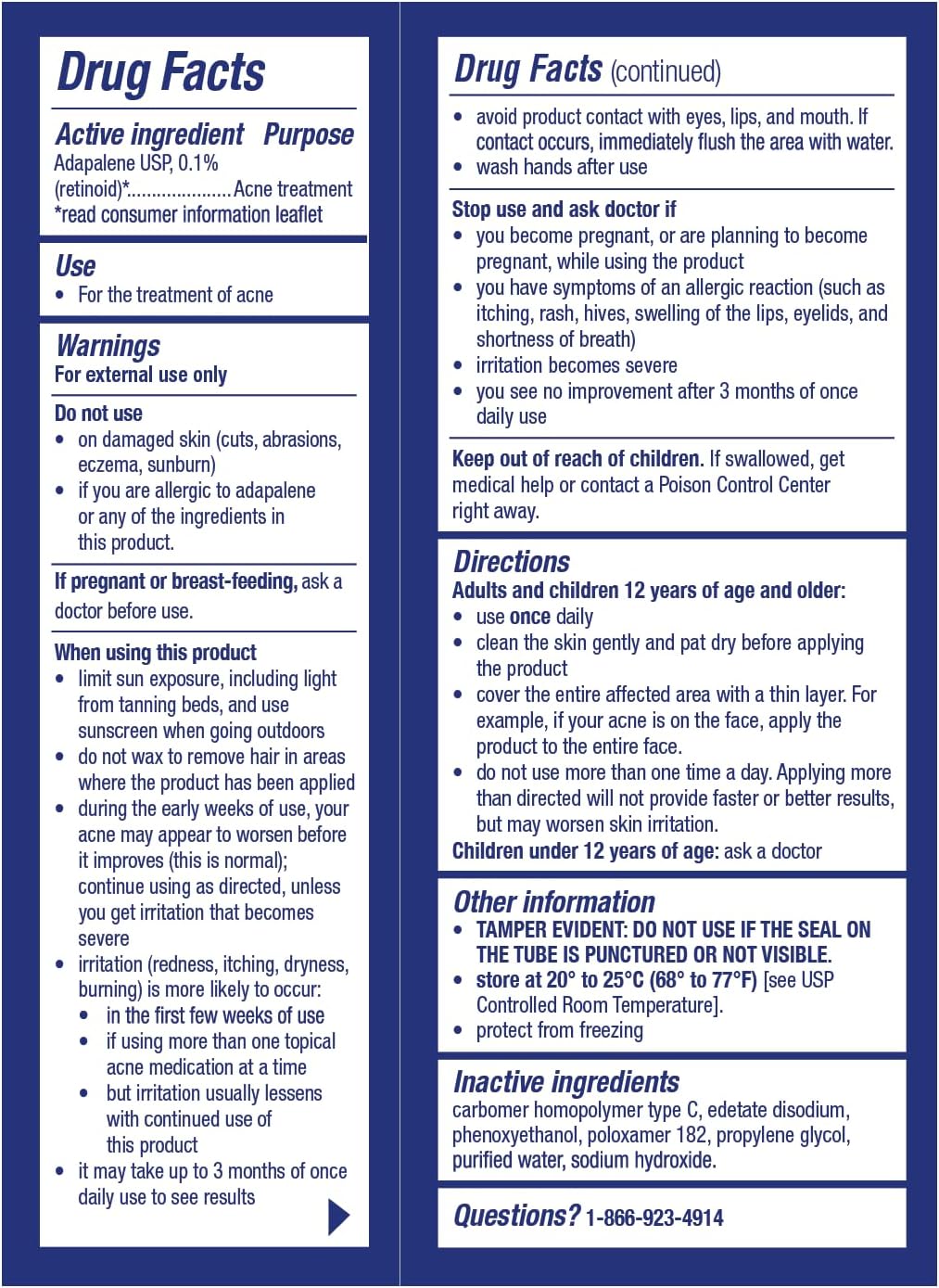 TARO Adapalene 0.1% USP Gel, Paraben Free, Retinoid Acne-Prone Facial Treatment for Sensitive Skin, Prescription Strength (0.5 Oz) - Image 3