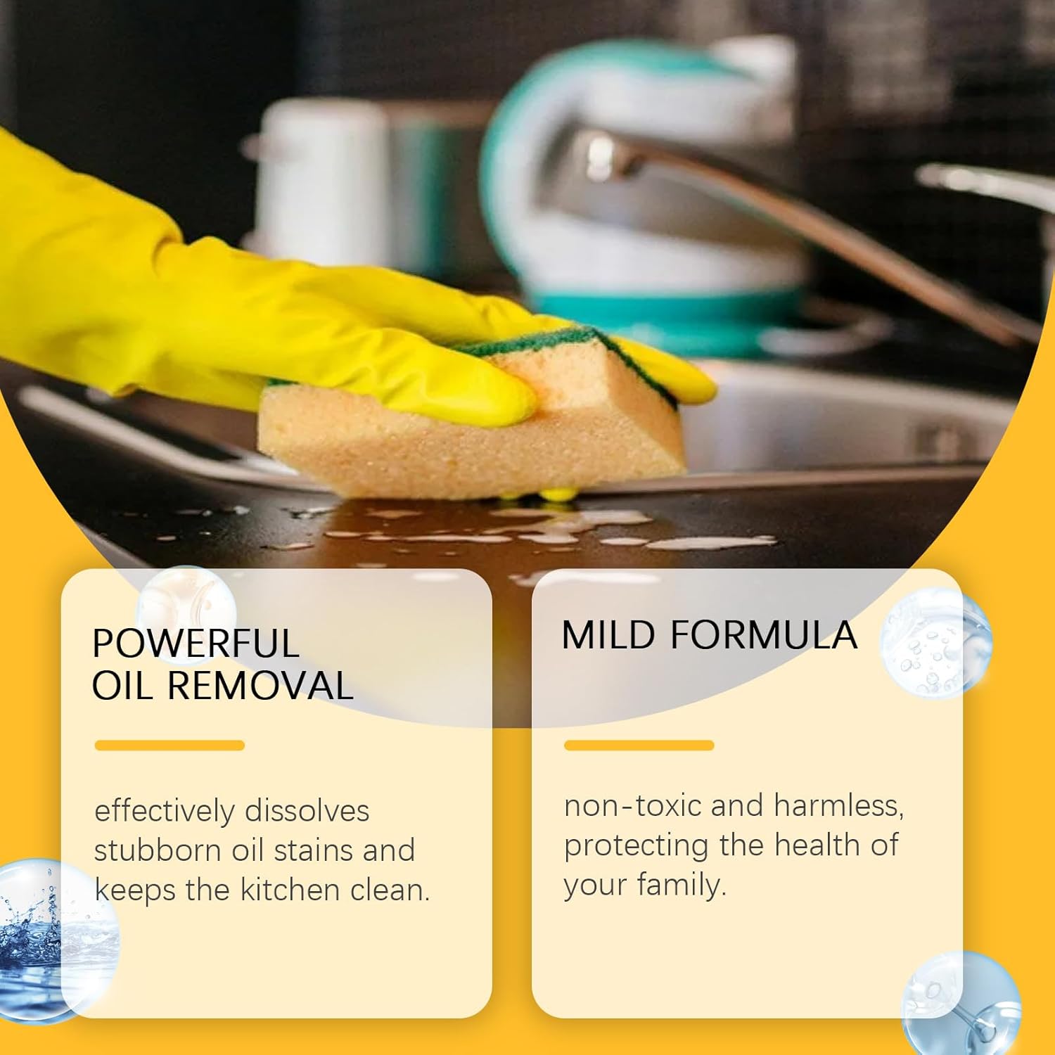 Heavy Duty Degreaser Cleaner Spray, 16.67 Fl Oz Kitchen Heavy Oil Clean, Greasy Kitchen Cabinet Cleaner, Multipurpose Clean Spray for Countertops, Appliances (1pcs) - Image 2