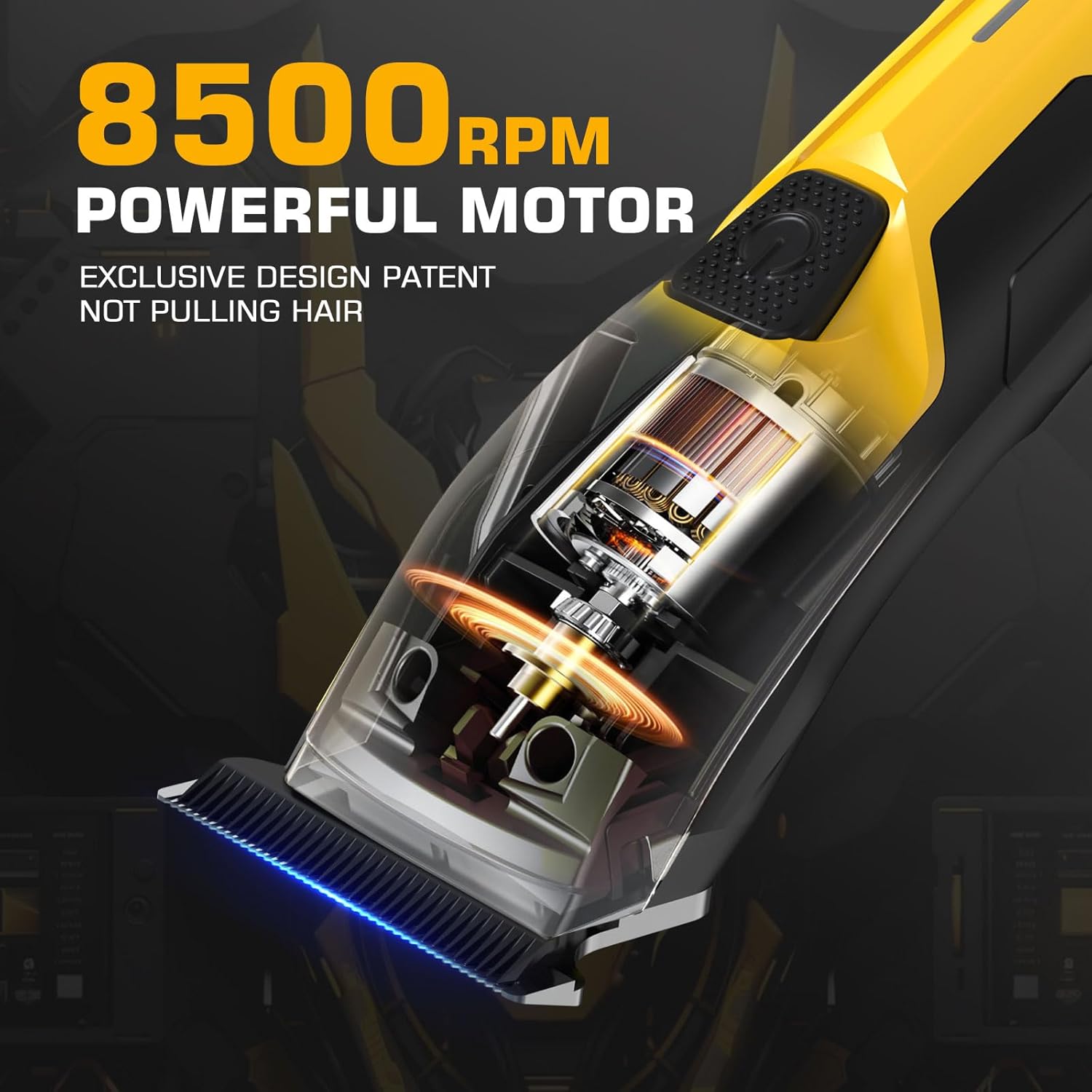 Professional Hair Clippers for Men, Professional Barber Clippers and Trimmer Set, Mens Cordless Hair Clipper for Barbers Haircut Kit Fade Yellow - Image 3