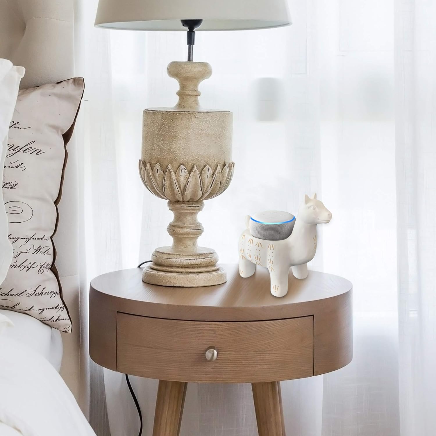 Dekodots Smart Speaker Table Stand (LLama) - Decorative Holder for Amazon Echo Dot or Google Home Mini - Portable Design, No Sound or Microphone Interference - Durable Poly-Resin - Image 2