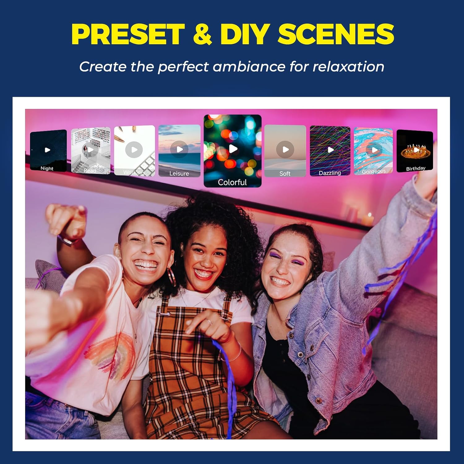 Lightinginside E12 Smart Light Bulbs 60W Equiv., Work with Alexa/Google Home/Smart Life, 500LM 6W RGBCW Candle Candelabra LED Light Bulbs, No Hub Required, 2.4G WiFi Bluetooth Bulb, ETL Listed, 4PCS - Image 8