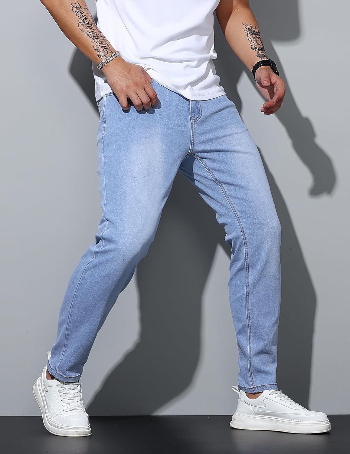 Men’s Regular Fit Jeans Classic Straight-Leg Stretch Denim Pants Comfort Casual Jeans - Image 6