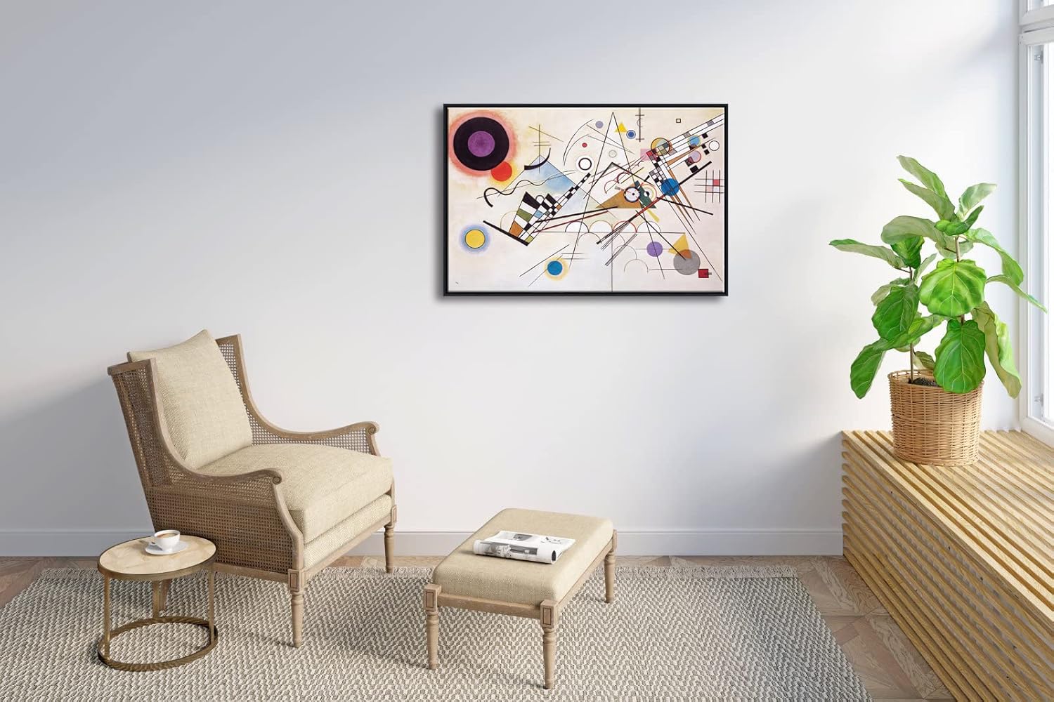 Wieco Art Large Framed Canvas Wall Art Wassily Kandinsky Composition VIII Picture Print of Famous Paintings Abstract Canvas Prints for Living Room Home Decor Wall Decorations - Image 4