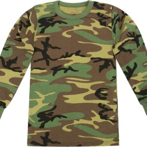 Rothco Kids Long Sleeve Camo T-Shirt – Comfortable Camouflage Crew Neck Tee