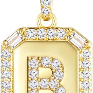 Peeshow 18k Gold Initial Necklaces for Women, Dainty Letter Pendant Chain Necklace, Gold Womens Jewelry Trendy, Gifts for Women Her Wife Mom Daughters on Anniversary Birthday