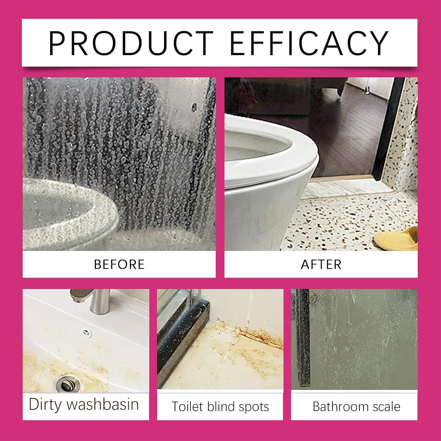 Gefanly Bathroom Cleaner, 20 Fl Oz Powerful Pink Bathroom Cleaner Spray, Bathrooms Descaler Foam Cleaners for Sink Tub Floor Tile (2pcs) - Image 6