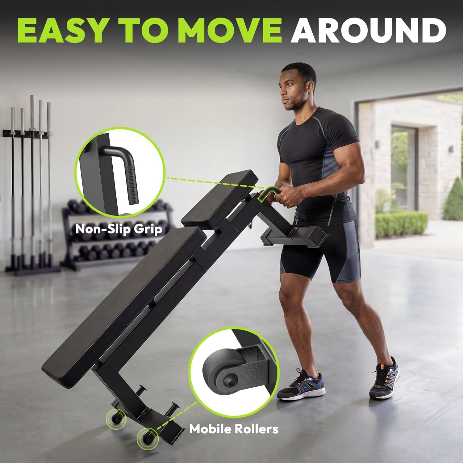 Adjustable Weight Bench Set with Dumbbell Set, 1300 LBS Capacity Home Gym Bench for Weightlifting, Strength Training, Flat, Incline, Upright - Image 8