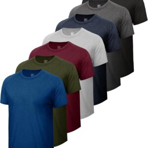 7 Pack Workout Shirts for Men – Quick Dry Moisture Wicking T-Shirts Short Sleeve Tees for Gym Running Athletic Sport