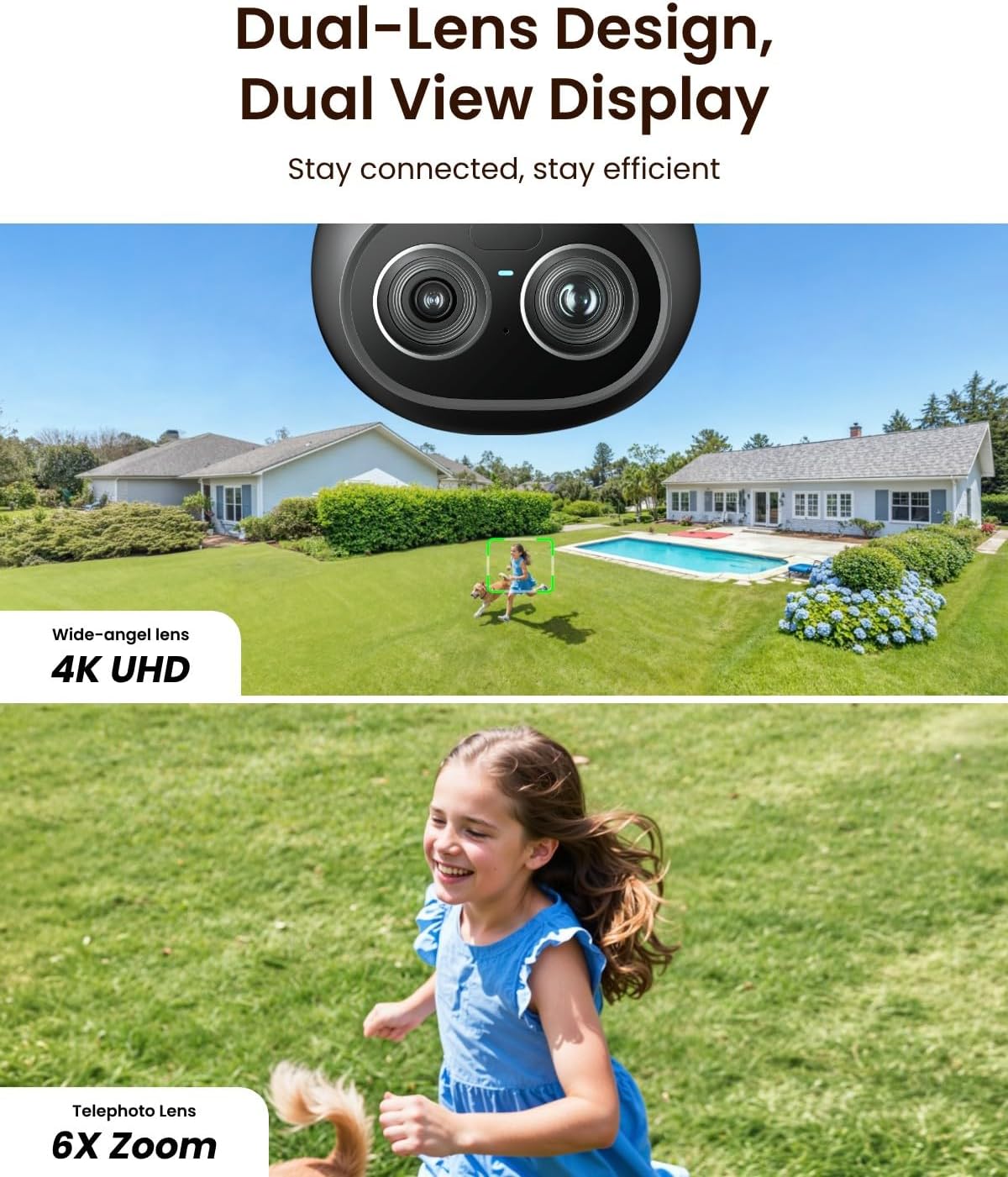 REOLINK TrackFlex Floodlight WiFi, 4K Dual-Lens Floodlight Camera, 360° PTZ 6X Hybrid Zoom, 3000 Lumens, Dual-Band Wi-Fi 6, Auto-Tracking, Local AI Video Search, 24/7 Recording, 100~240V AC Hardwired - Image 2