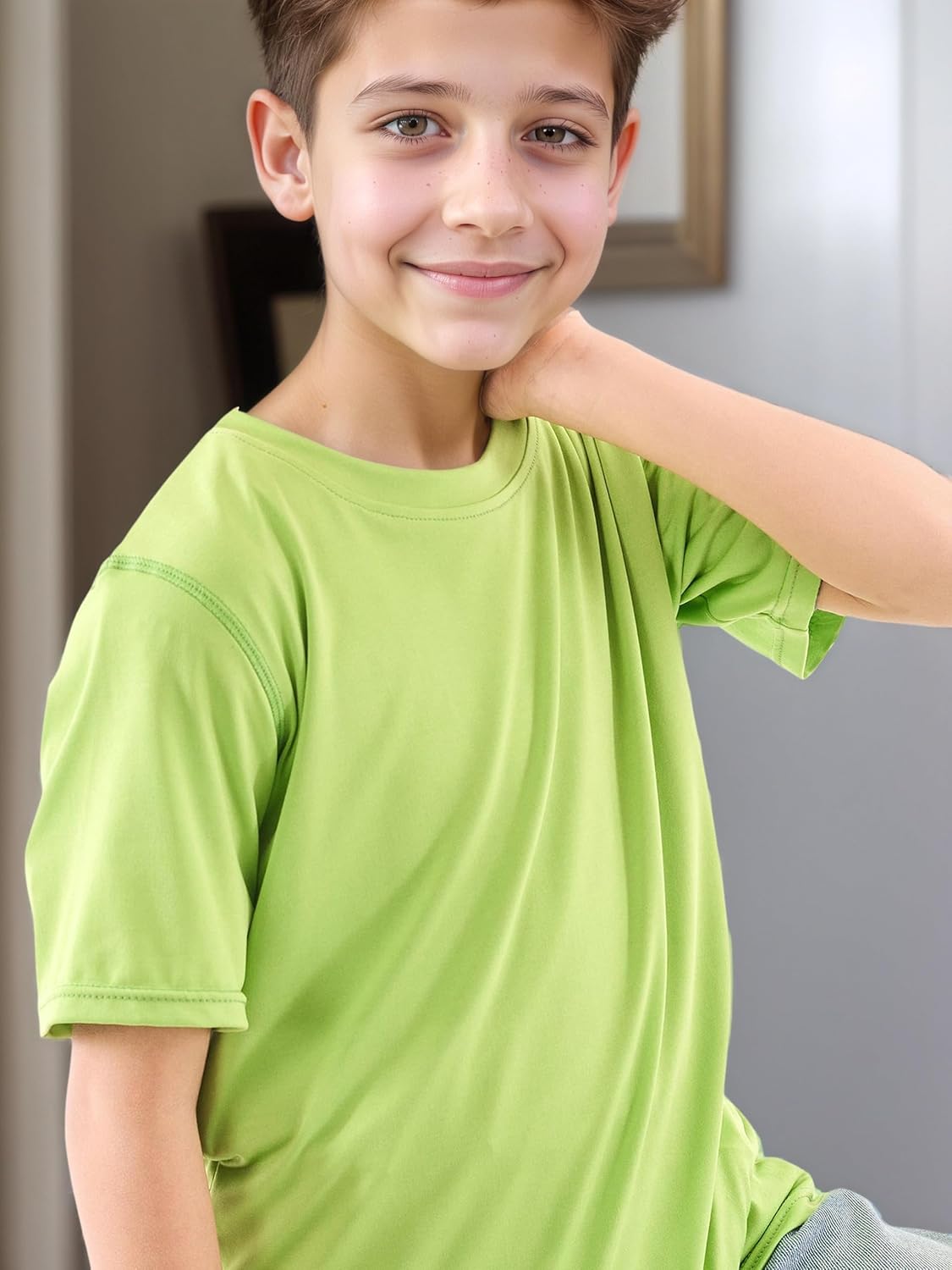 5 Pack Youth Quick-Drying T-Shirt Moisture Wicking Athletic Short Sleeve Tees for Boys & Girls - Image 3