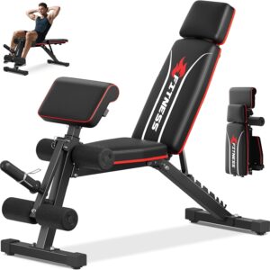 Adjustable Weight Bench & Workout Bench & Leg Extension for Home Gym, Foldable Bench Press for Full Body Workout with Leg Developer & Preacher Pad, 900Lbs Capacity & Space-Saving Design