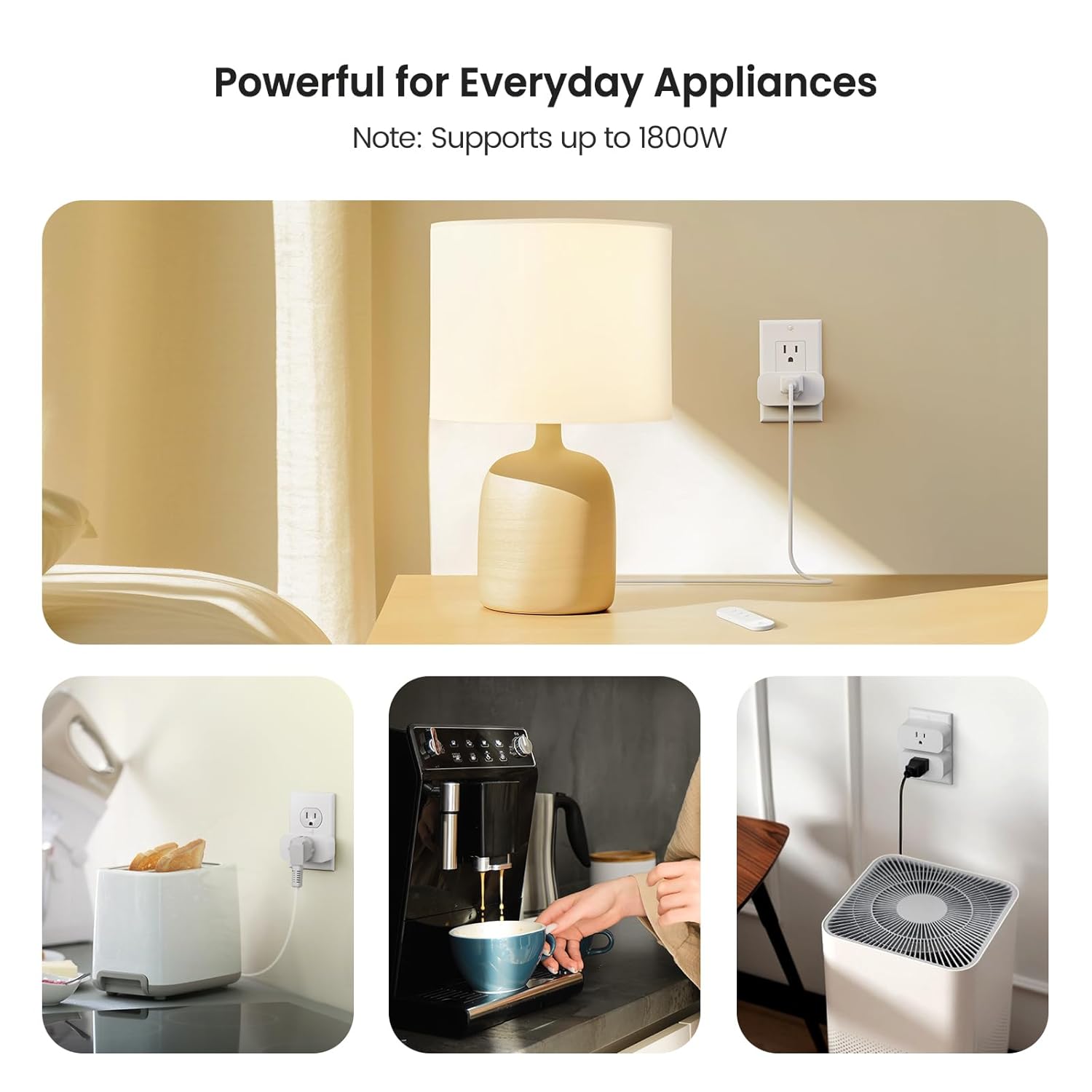 TREATLIFE 3Pack Mini Remote Control Outlet Plug with Magnetic Remote, 15A/1800W Wireless Light Switch for Lamps, Fans, Household Appliances, No Hub Required, 2 Years Warranty - Image 6